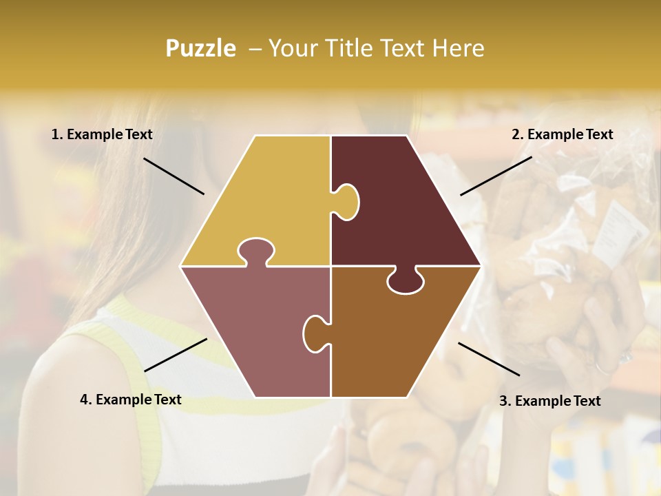 A Woman Holding A Bag Of Doughnuts In A Store PowerPoint Template