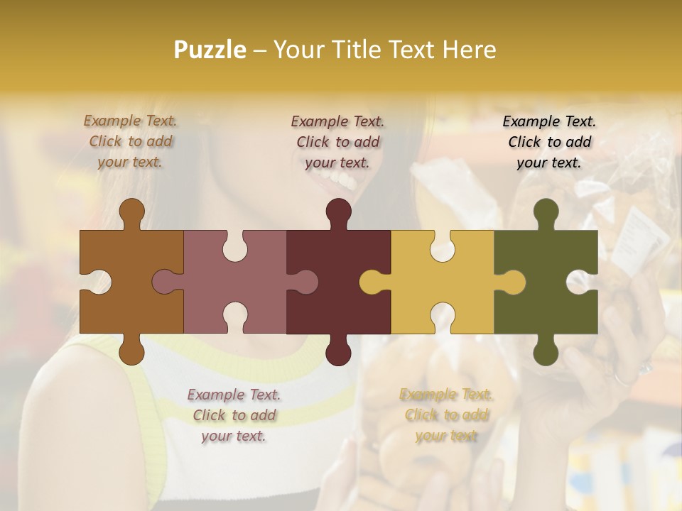 A Woman Holding A Bag Of Doughnuts In A Store PowerPoint Template