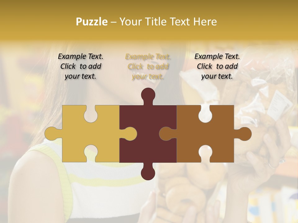 A Woman Holding A Bag Of Doughnuts In A Store PowerPoint Template