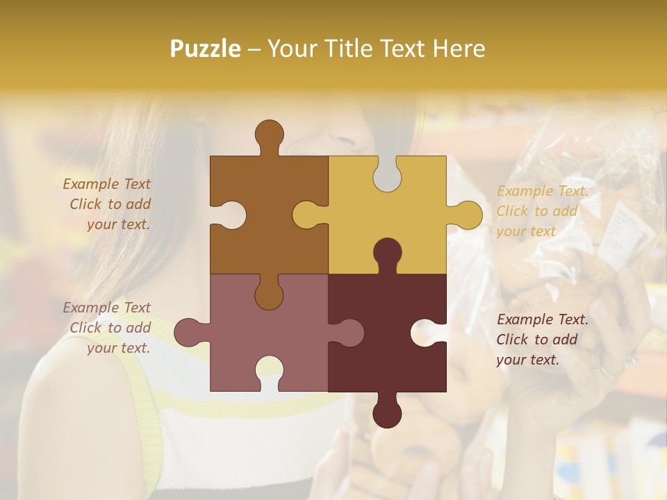 A Woman Holding A Bag Of Doughnuts In A Store PowerPoint Template