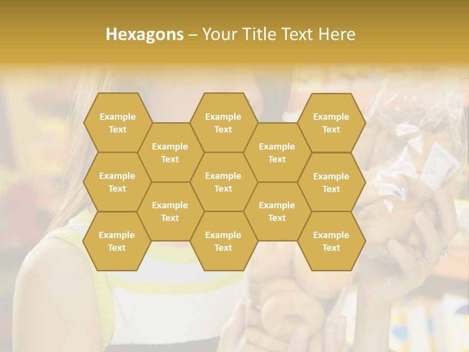 A Woman Holding A Bag Of Doughnuts In A Store PowerPoint Template