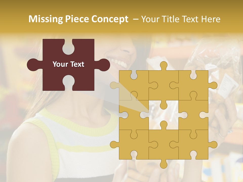 A Woman Holding A Bag Of Doughnuts In A Store PowerPoint Template