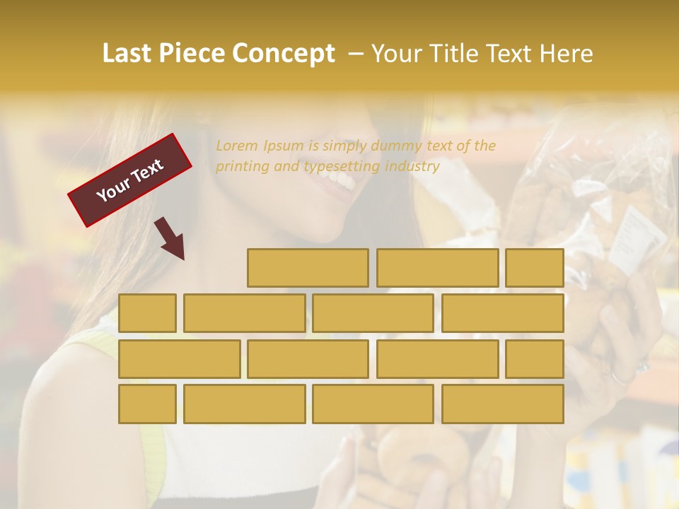 A Woman Holding A Bag Of Doughnuts In A Store PowerPoint Template