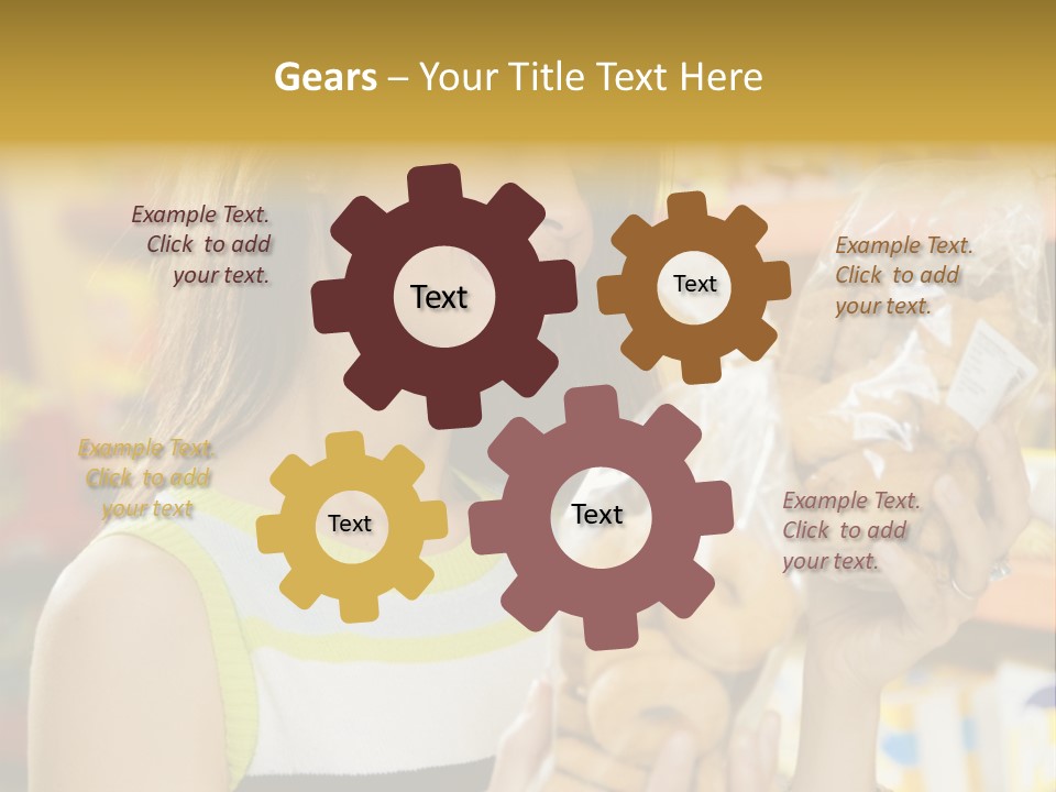 A Woman Holding A Bag Of Doughnuts In A Store PowerPoint Template