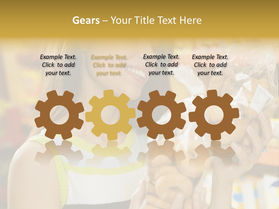 A Woman Holding A Bag Of Doughnuts In A Store PowerPoint Template