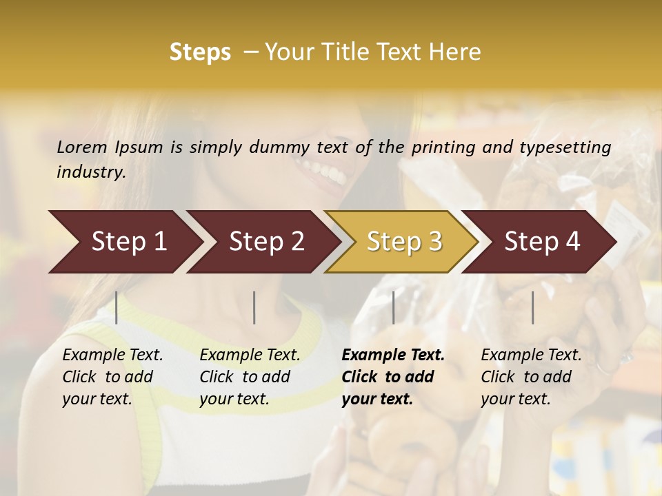 A Woman Holding A Bag Of Doughnuts In A Store PowerPoint Template