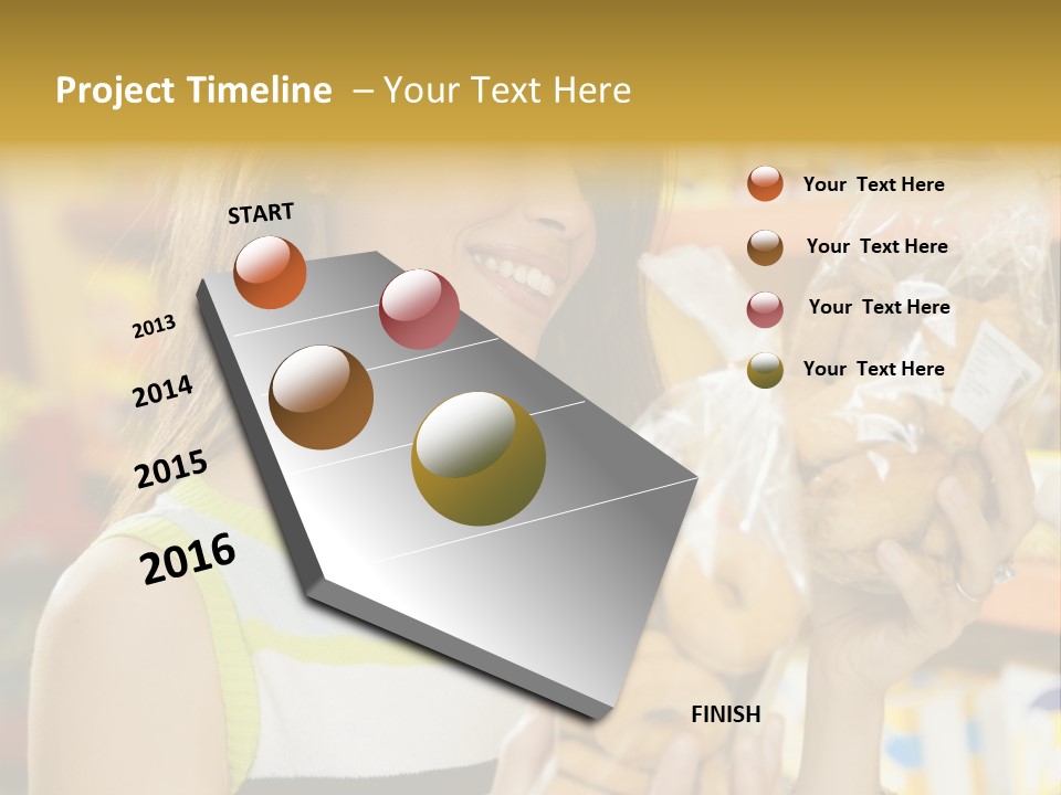 A Woman Holding A Bag Of Doughnuts In A Store PowerPoint Template