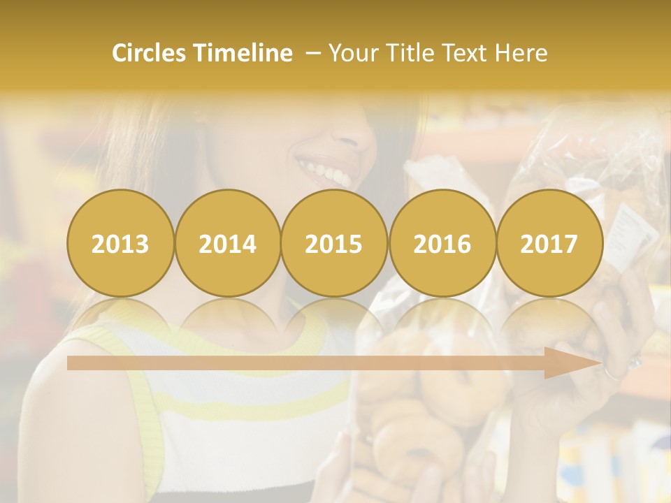 A Woman Holding A Bag Of Doughnuts In A Store PowerPoint Template