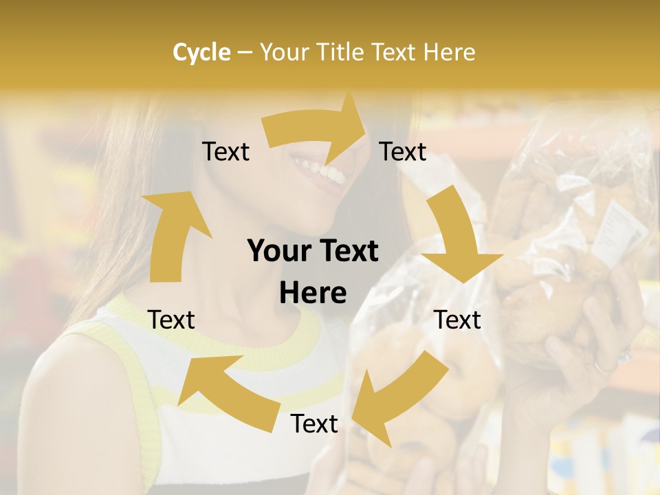 A Woman Holding A Bag Of Doughnuts In A Store PowerPoint Template