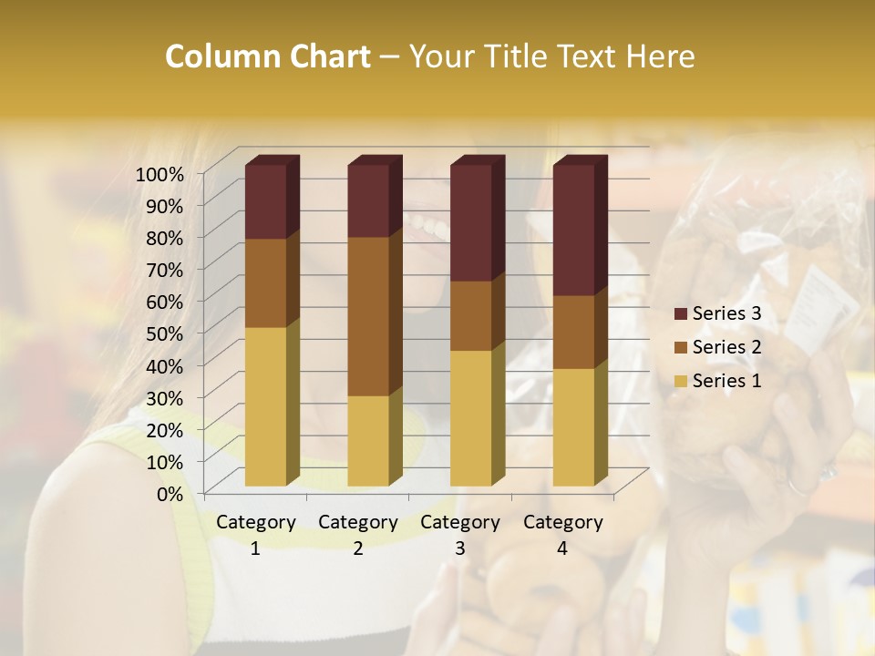 A Woman Holding A Bag Of Doughnuts In A Store PowerPoint Template