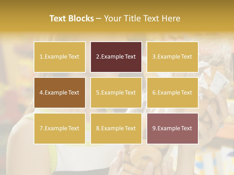 A Woman Holding A Bag Of Doughnuts In A Store PowerPoint Template