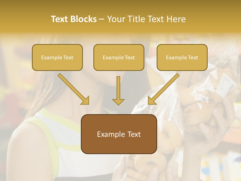 A Woman Holding A Bag Of Doughnuts In A Store PowerPoint Template