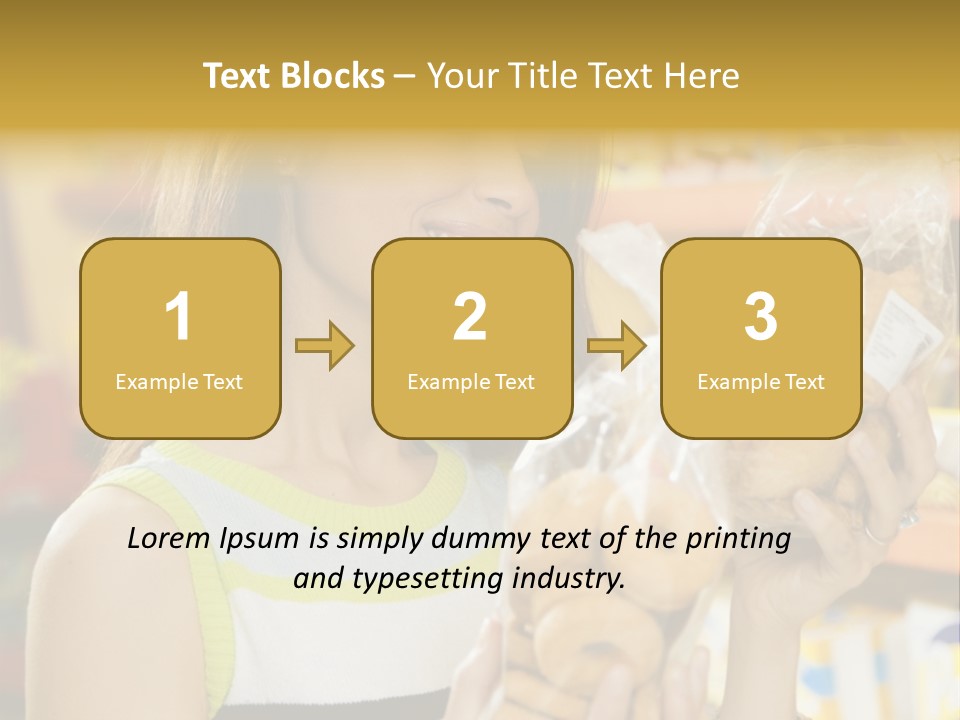 A Woman Holding A Bag Of Doughnuts In A Store PowerPoint Template