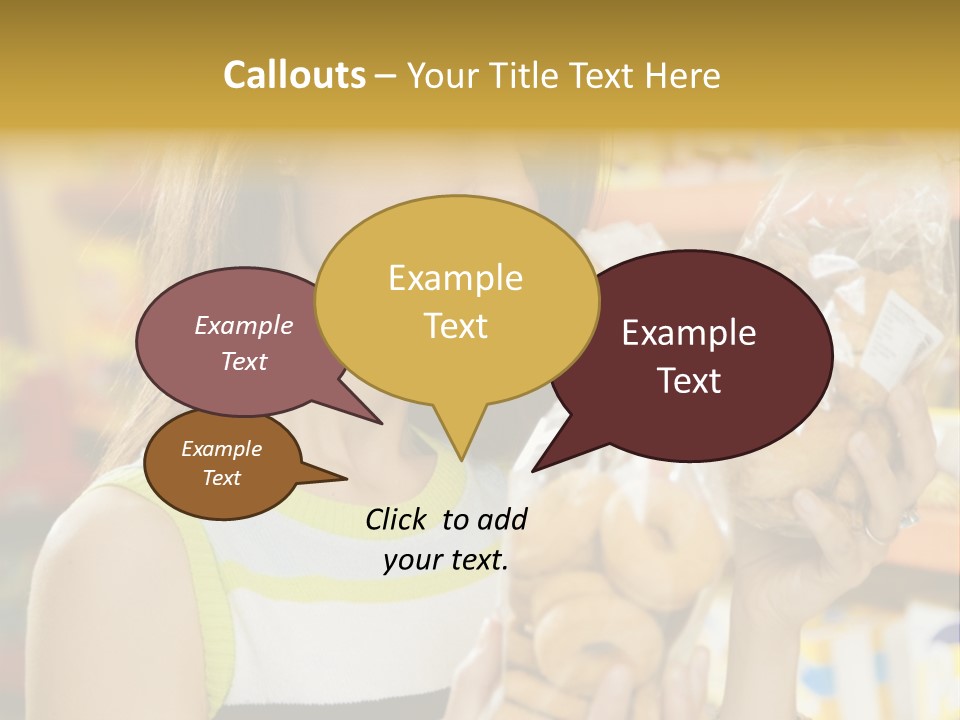 A Woman Holding A Bag Of Doughnuts In A Store PowerPoint Template