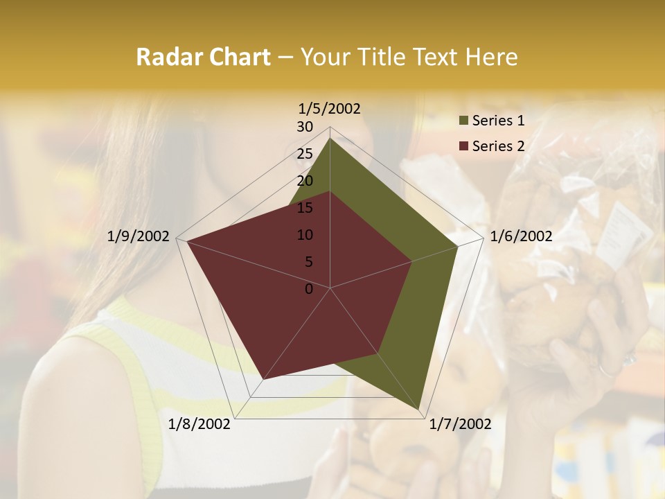 A Woman Holding A Bag Of Doughnuts In A Store PowerPoint Template