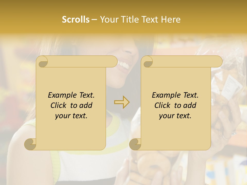 A Woman Holding A Bag Of Doughnuts In A Store PowerPoint Template