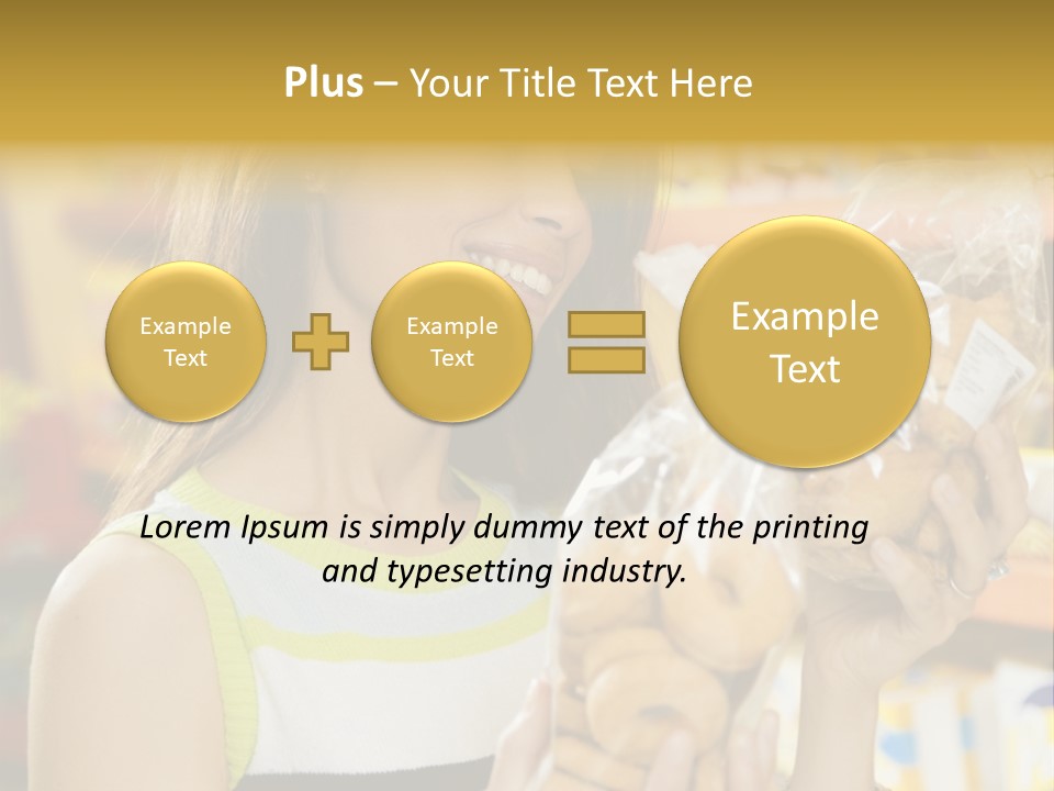 A Woman Holding A Bag Of Doughnuts In A Store PowerPoint Template