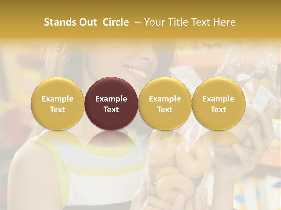 A Woman Holding A Bag Of Doughnuts In A Store PowerPoint Template