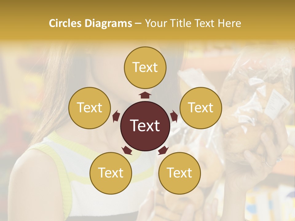 A Woman Holding A Bag Of Doughnuts In A Store PowerPoint Template