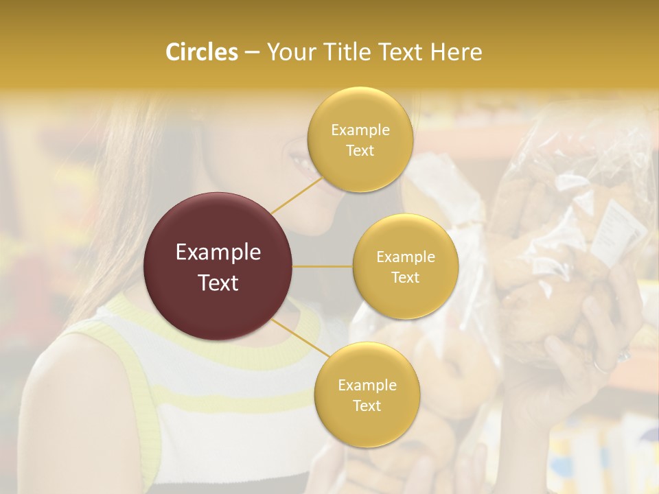 A Woman Holding A Bag Of Doughnuts In A Store PowerPoint Template