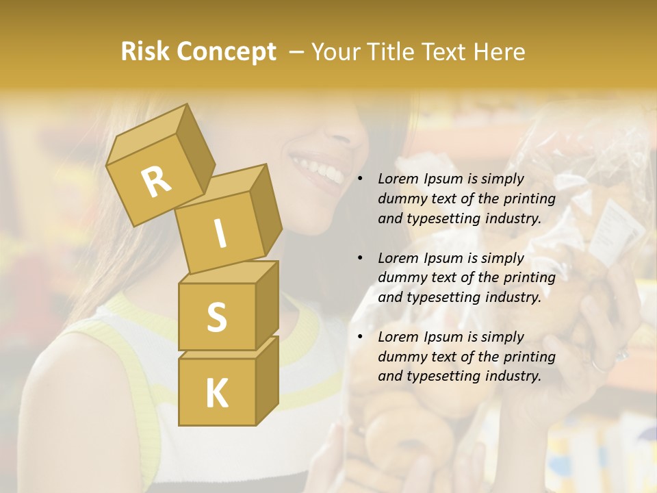 A Woman Holding A Bag Of Doughnuts In A Store PowerPoint Template