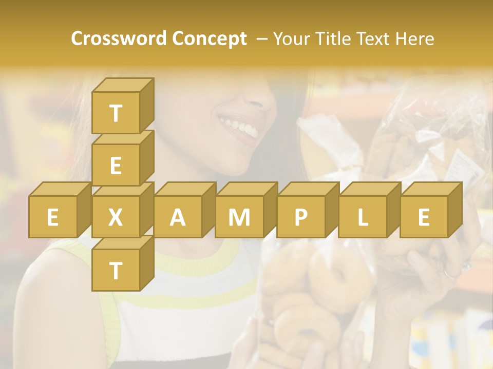 A Woman Holding A Bag Of Doughnuts In A Store PowerPoint Template