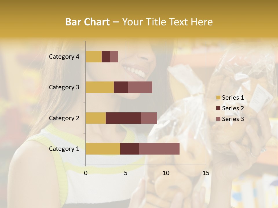 A Woman Holding A Bag Of Doughnuts In A Store PowerPoint Template