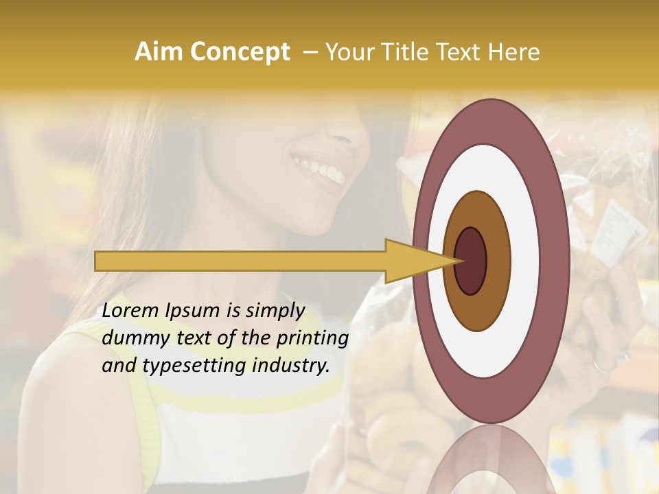 A Woman Holding A Bag Of Doughnuts In A Store PowerPoint Template