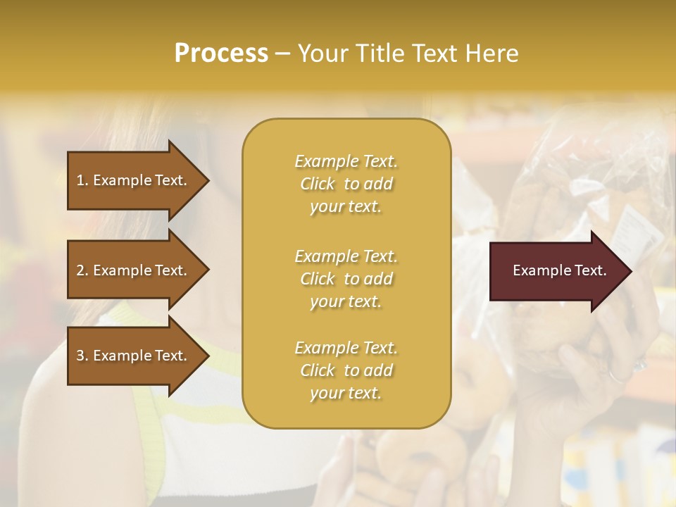A Woman Holding A Bag Of Doughnuts In A Store PowerPoint Template