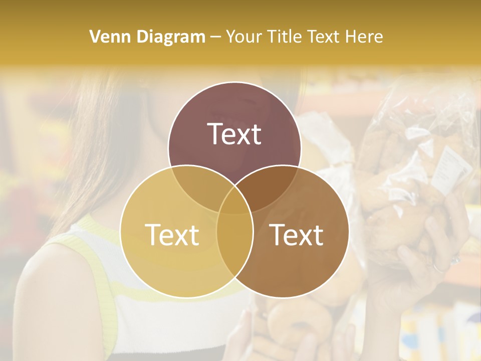 A Woman Holding A Bag Of Doughnuts In A Store PowerPoint Template