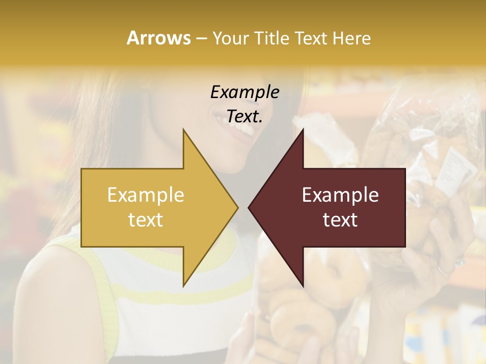 A Woman Holding A Bag Of Doughnuts In A Store PowerPoint Template