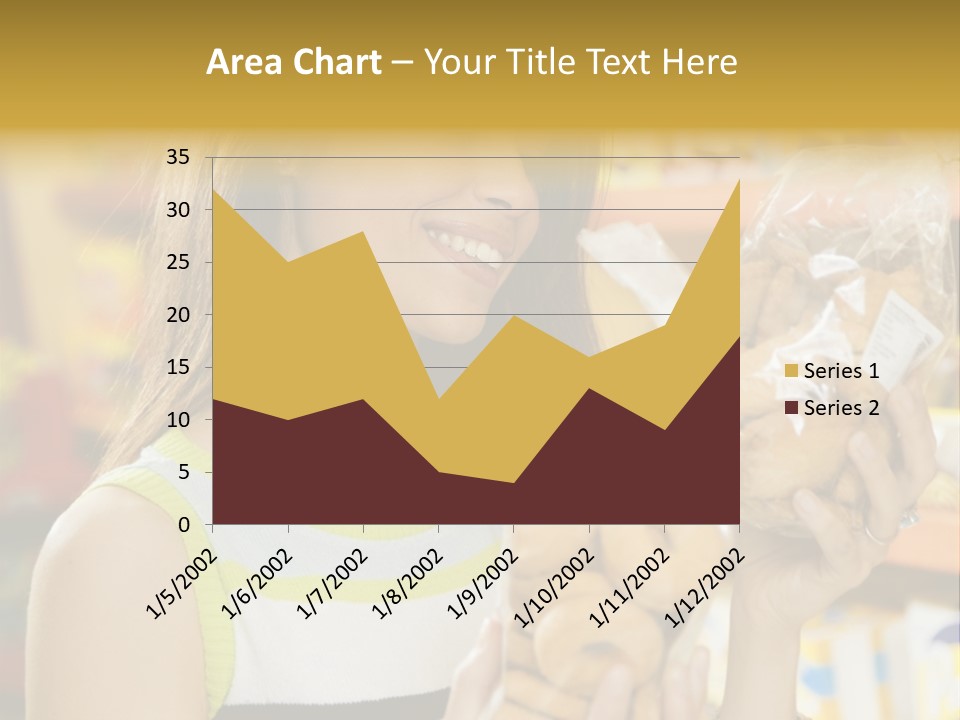 A Woman Holding A Bag Of Doughnuts In A Store PowerPoint Template