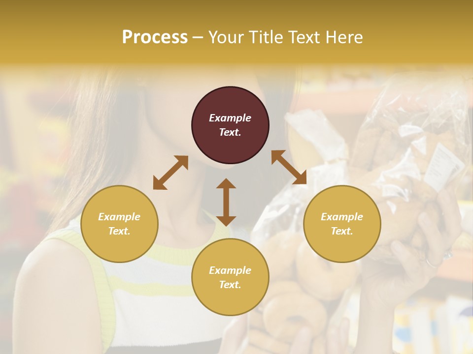 A Woman Holding A Bag Of Doughnuts In A Store PowerPoint Template