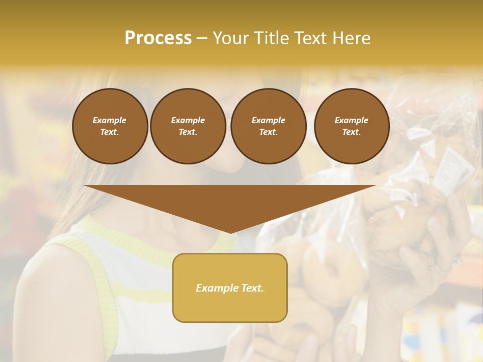 A Woman Holding A Bag Of Doughnuts In A Store PowerPoint Template