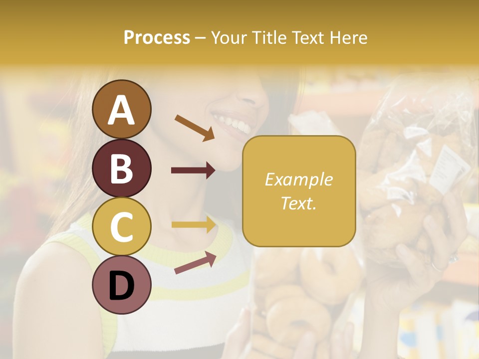 A Woman Holding A Bag Of Doughnuts In A Store PowerPoint Template