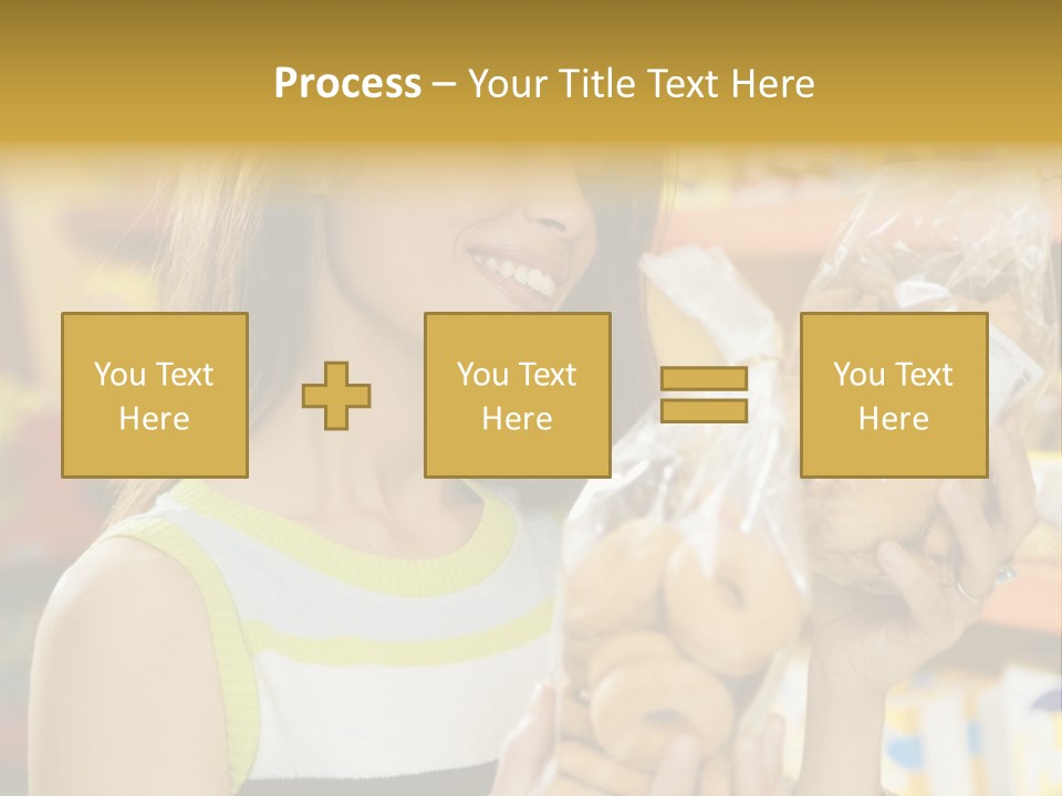 A Woman Holding A Bag Of Doughnuts In A Store PowerPoint Template