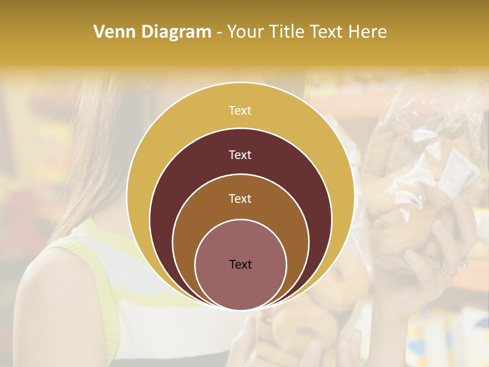 A Woman Holding A Bag Of Doughnuts In A Store PowerPoint Template