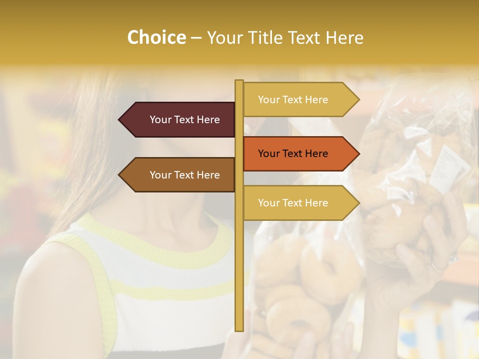 A Woman Holding A Bag Of Doughnuts In A Store PowerPoint Template