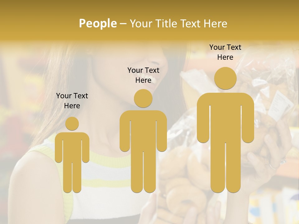 A Woman Holding A Bag Of Doughnuts In A Store PowerPoint Template