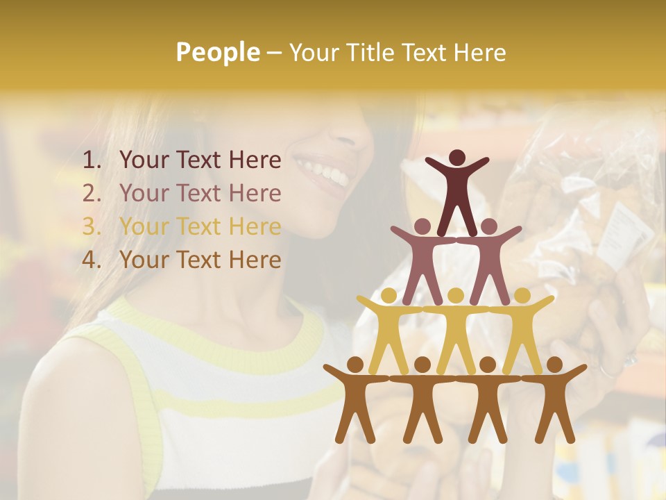 A Woman Holding A Bag Of Doughnuts In A Store PowerPoint Template