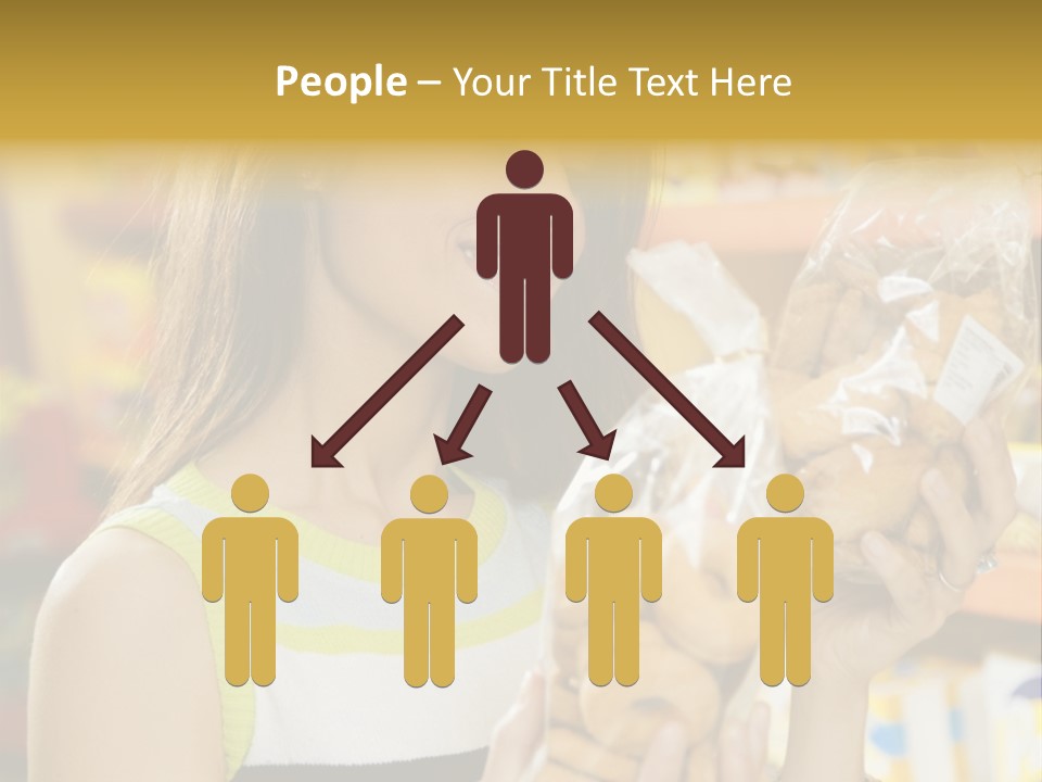 A Woman Holding A Bag Of Doughnuts In A Store PowerPoint Template