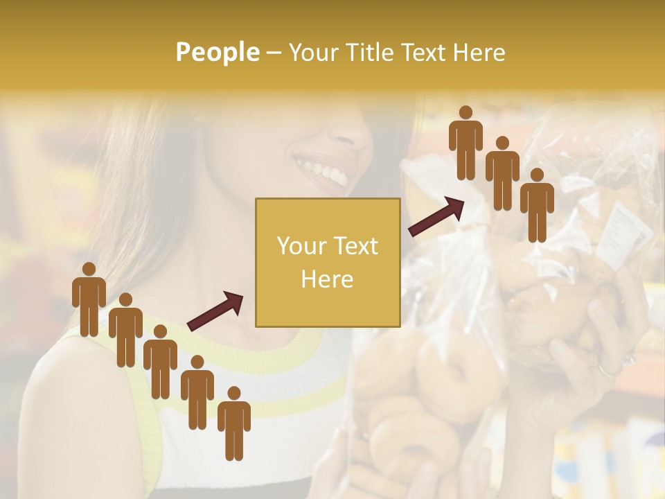 A Woman Holding A Bag Of Doughnuts In A Store PowerPoint Template