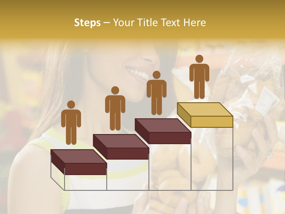 A Woman Holding A Bag Of Doughnuts In A Store PowerPoint Template