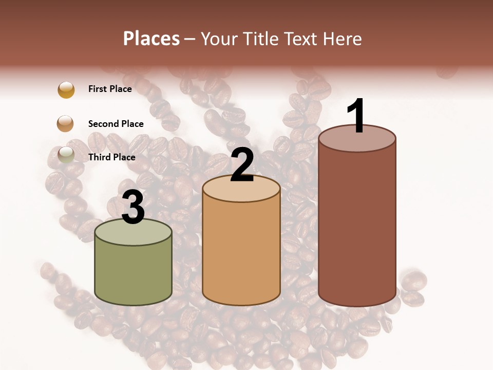 A Pile Of Coffee Beans On A White Surface PowerPoint Template
