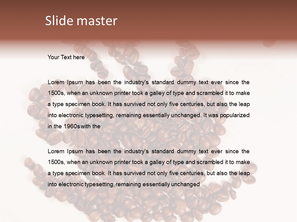 A Pile Of Coffee Beans On A White Surface PowerPoint Template