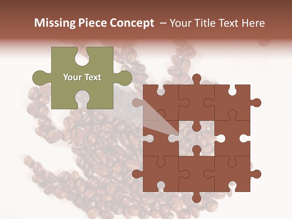 A Pile Of Coffee Beans On A White Surface PowerPoint Template