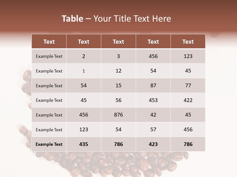 A Pile Of Coffee Beans On A White Surface PowerPoint Template