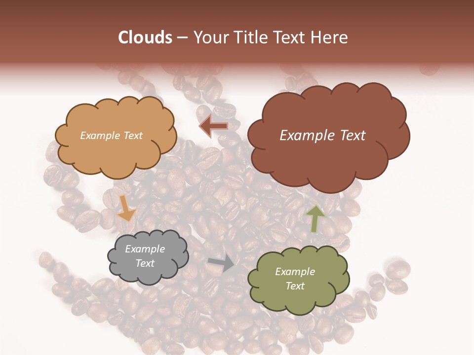 A Pile Of Coffee Beans On A White Surface PowerPoint Template