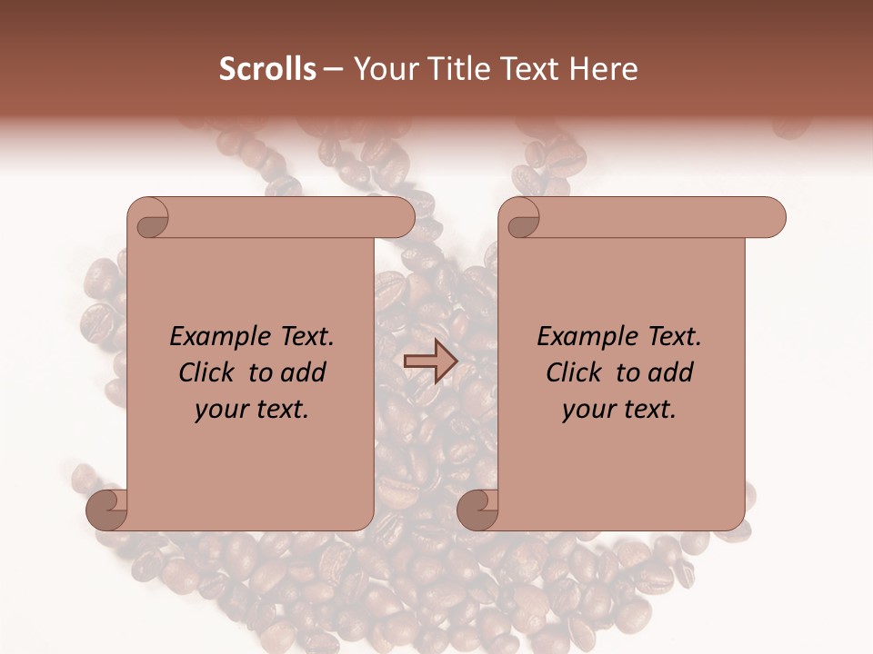 A Pile Of Coffee Beans On A White Surface PowerPoint Template