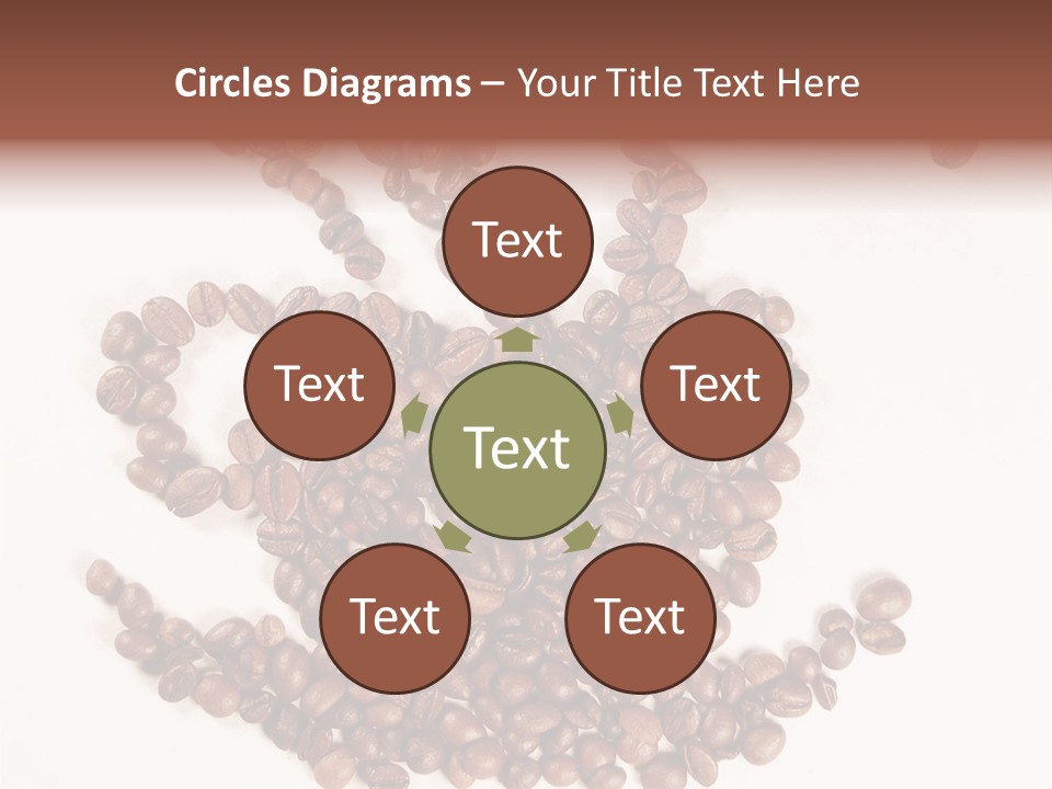 A Pile Of Coffee Beans On A White Surface PowerPoint Template
